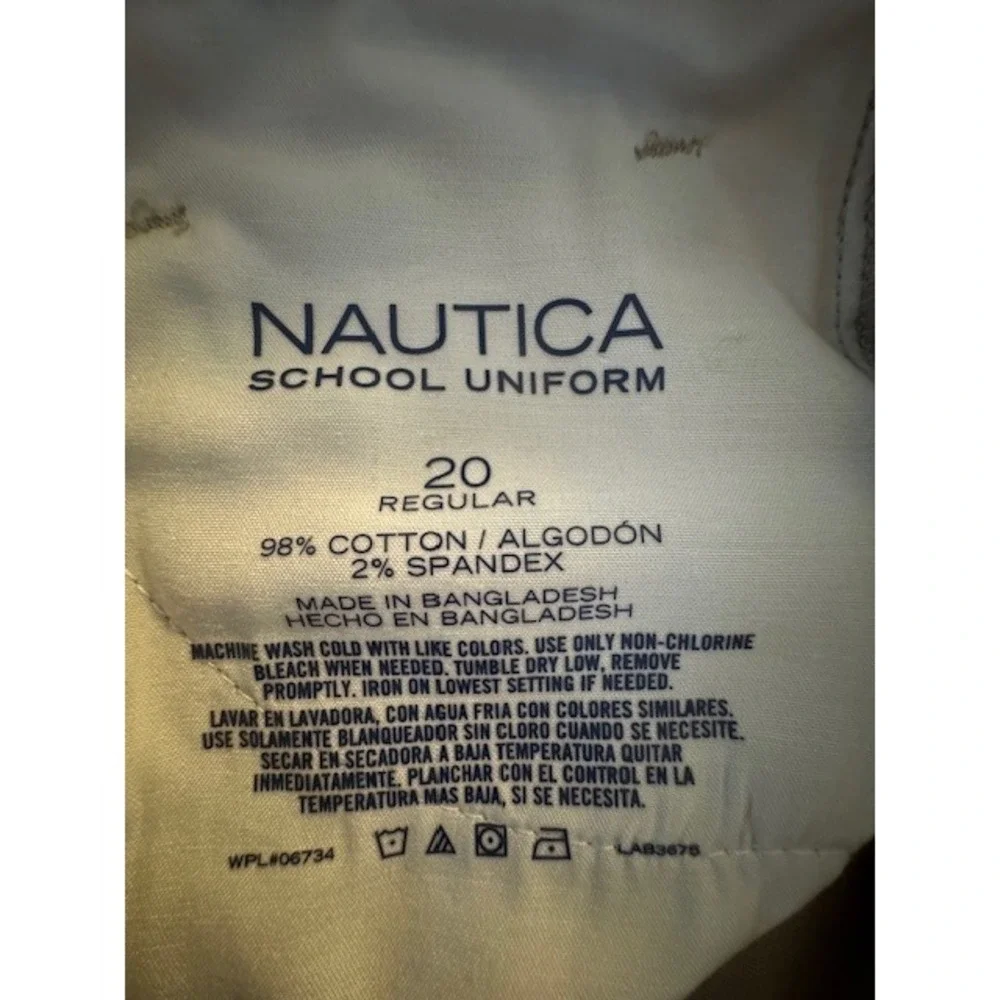 NWT Nautica Boys Adjustable Waist Khaki School Uniform Pants - 20 Regular - Picture 10 of 12
